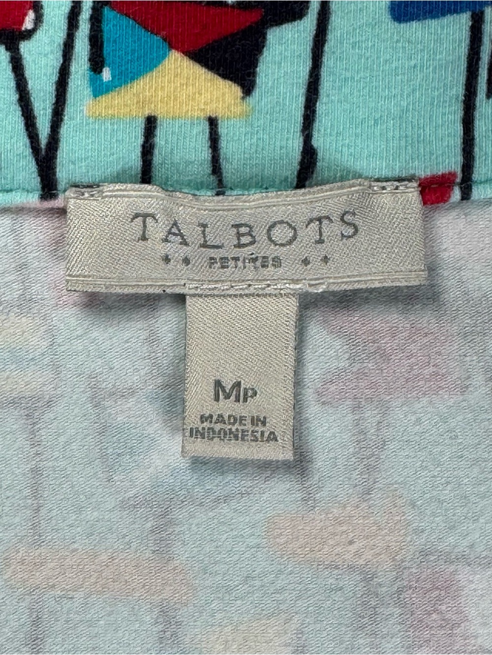Talbots Womens Nautical Flag Jacket Medium Petite Blue Zip Boat Novelty Coastal - Picture 7 of 8